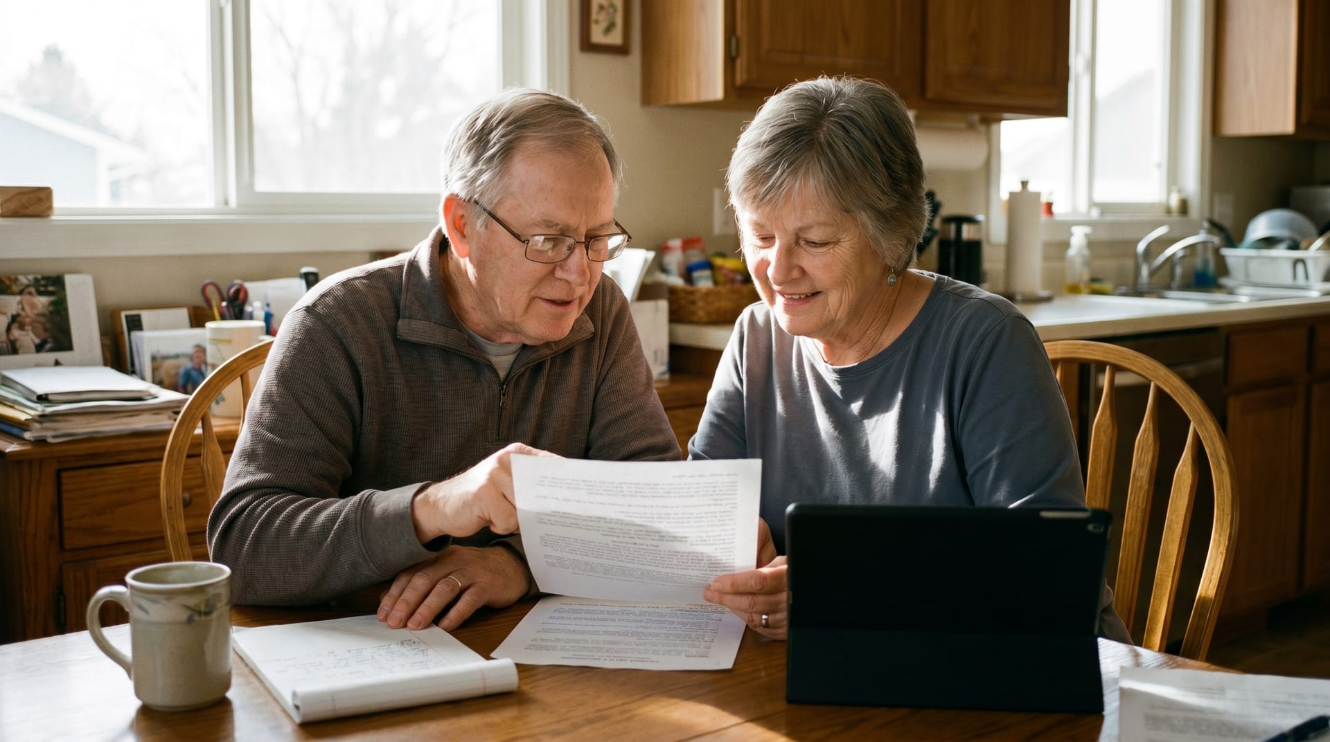 A couple reviewing their Medicare MSA options at home